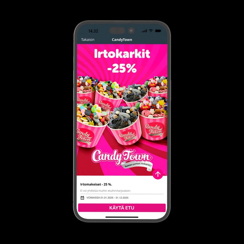 CandyTownin kampanja CityShoppari-sovelluksessa