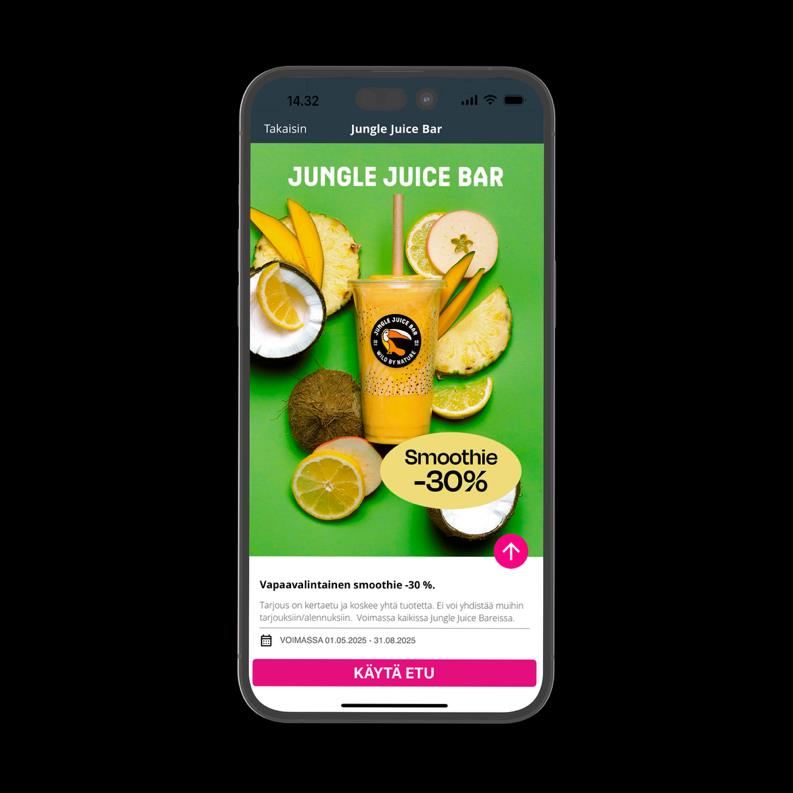 Jungle Juice Barin kampanja CityShoppari-sovelluksessa